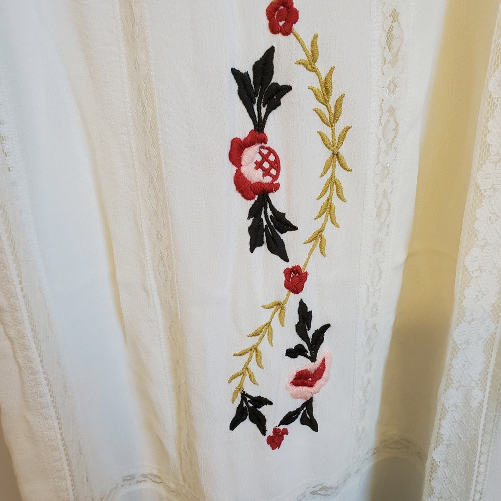 Nanette Lepore Palomino Bella Donna Embroidered Lace Trim Midi Sundress - Picture 13 of 15